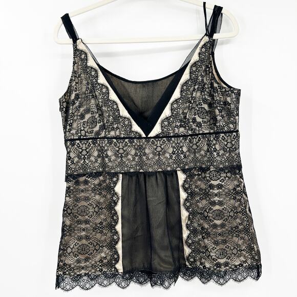 Ann Taylor Womens VTG Y2K Whimsigoth Overlay Silk and‎ Eyelash Lace Cami Tank 14 - Picture 9 of 9